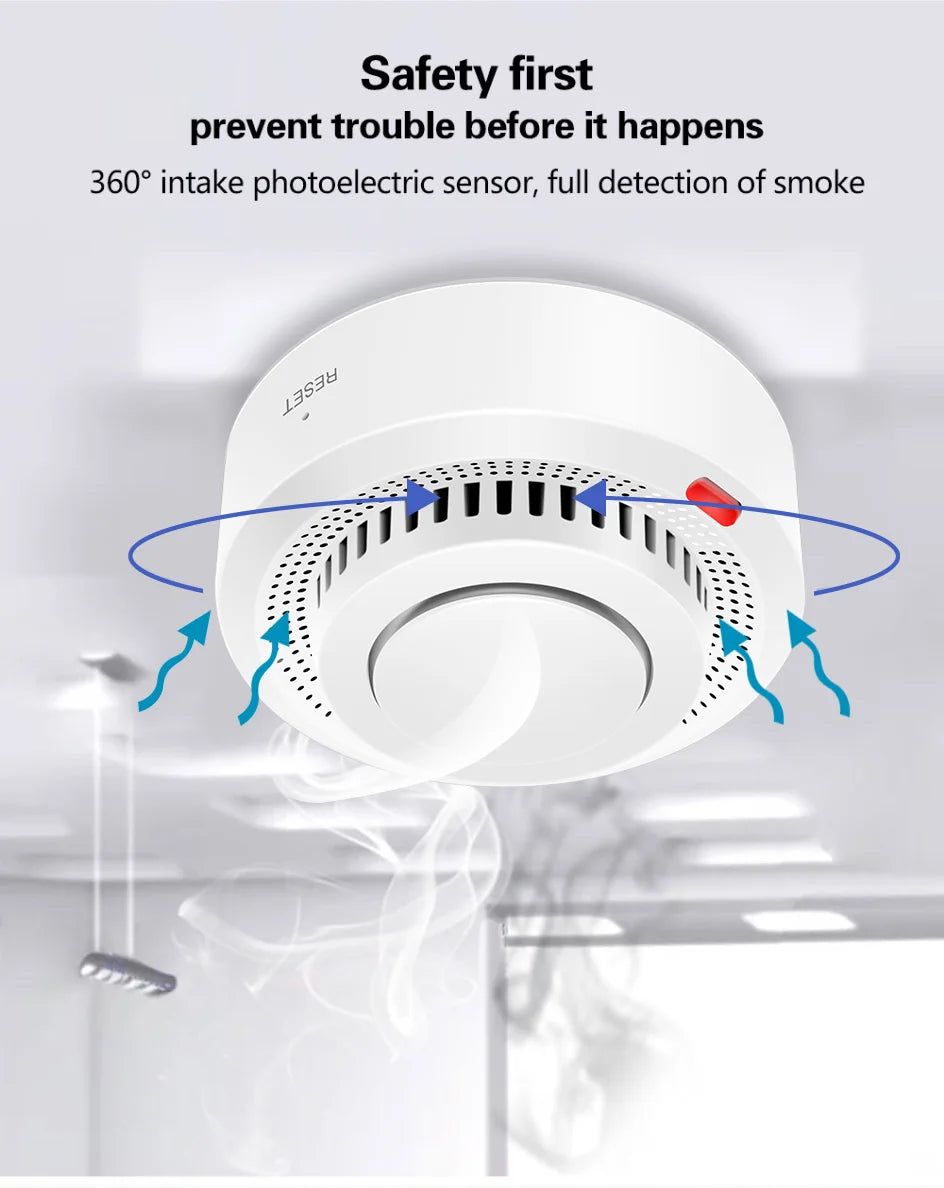 Tuya Smart WiFi Smoke Sensor Fire Protection Smoke Detector 85dB Sound Security System Firefighters  Smartlife APP Control 