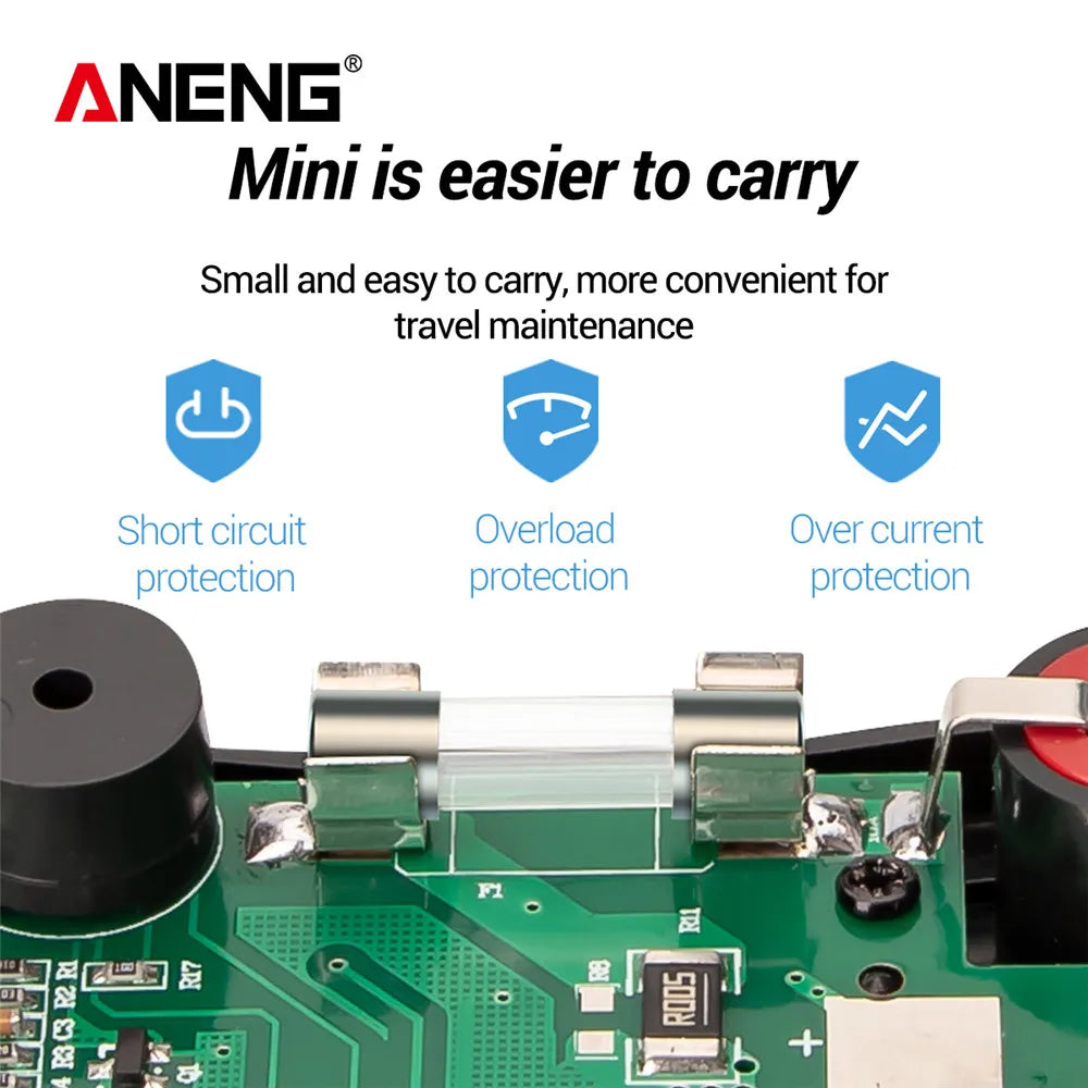 Digital Mini Multimeter Tester Auto Mmultimetro ANENG M118A True Rms Tranistor Meter with NCV Data Hold 6000counts Flashlight