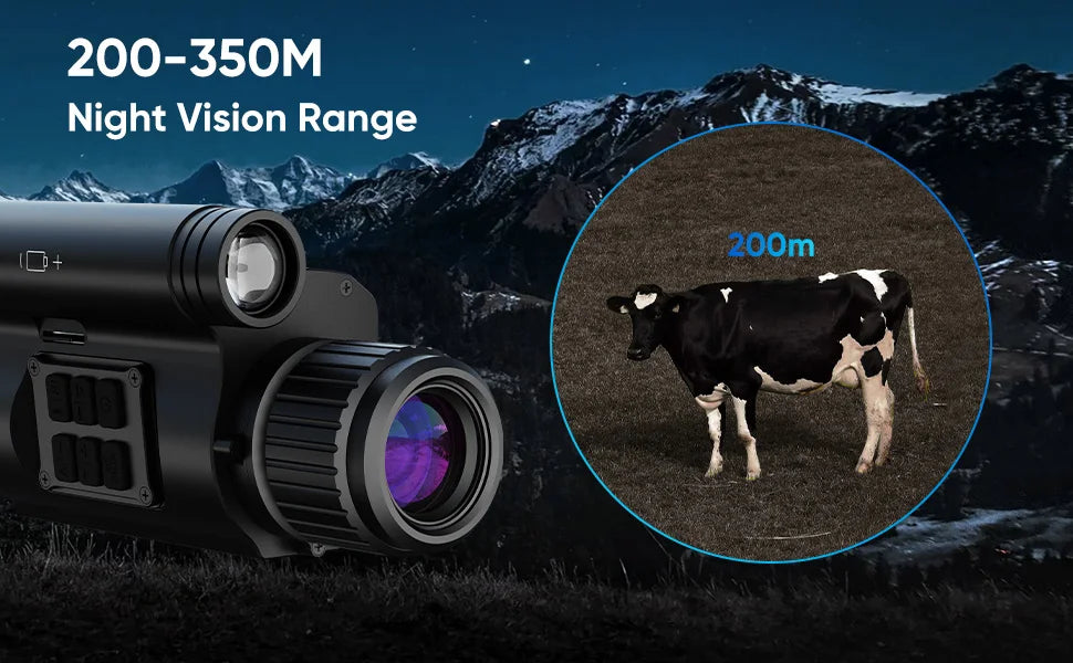 Night Vision Scope 50mm Focal Lens Vision Goggles  for Night Hunting Camping 850nm Day/Night Vision Monocular with Camera&Video