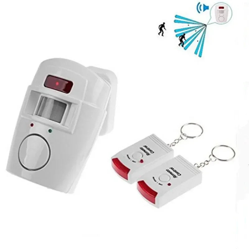 Wireless Dual Remote Motion Sensor Alarm, Infrared Security Detector for Indoor Outdoor Home Garage Burglar Alert System 