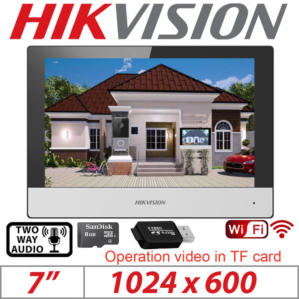Original hikvision international version Multi-Language DS-KH6320-WTE1 Indoor Monitor POE, app Hik-connect,WiFi,Video intercom 