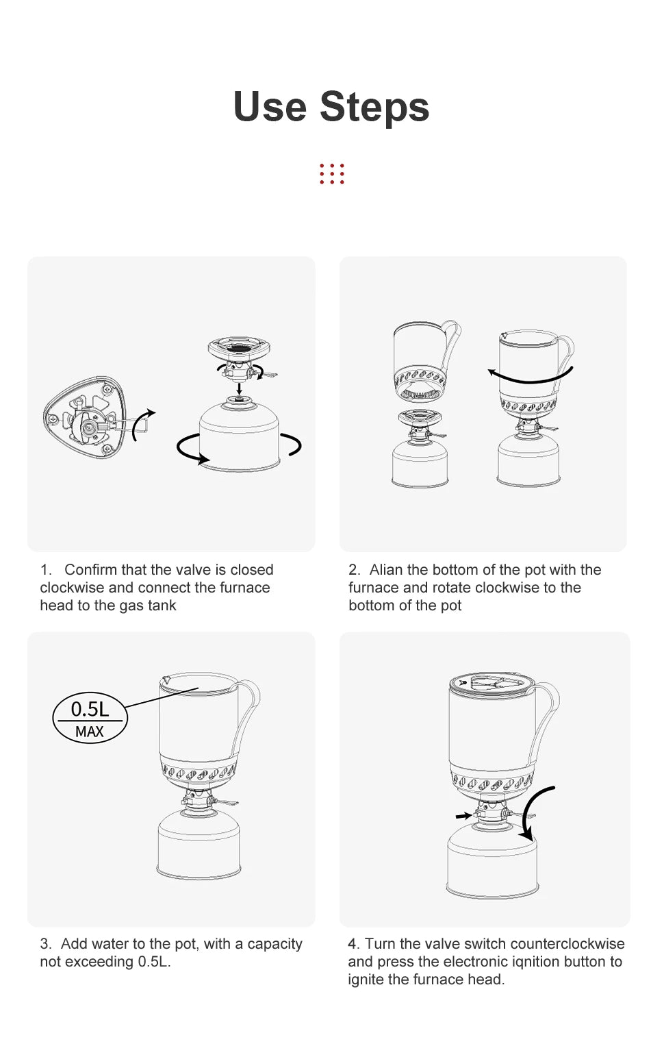 BRS-61 Camping Stove Kit with 1500W Heat Collecting Pot