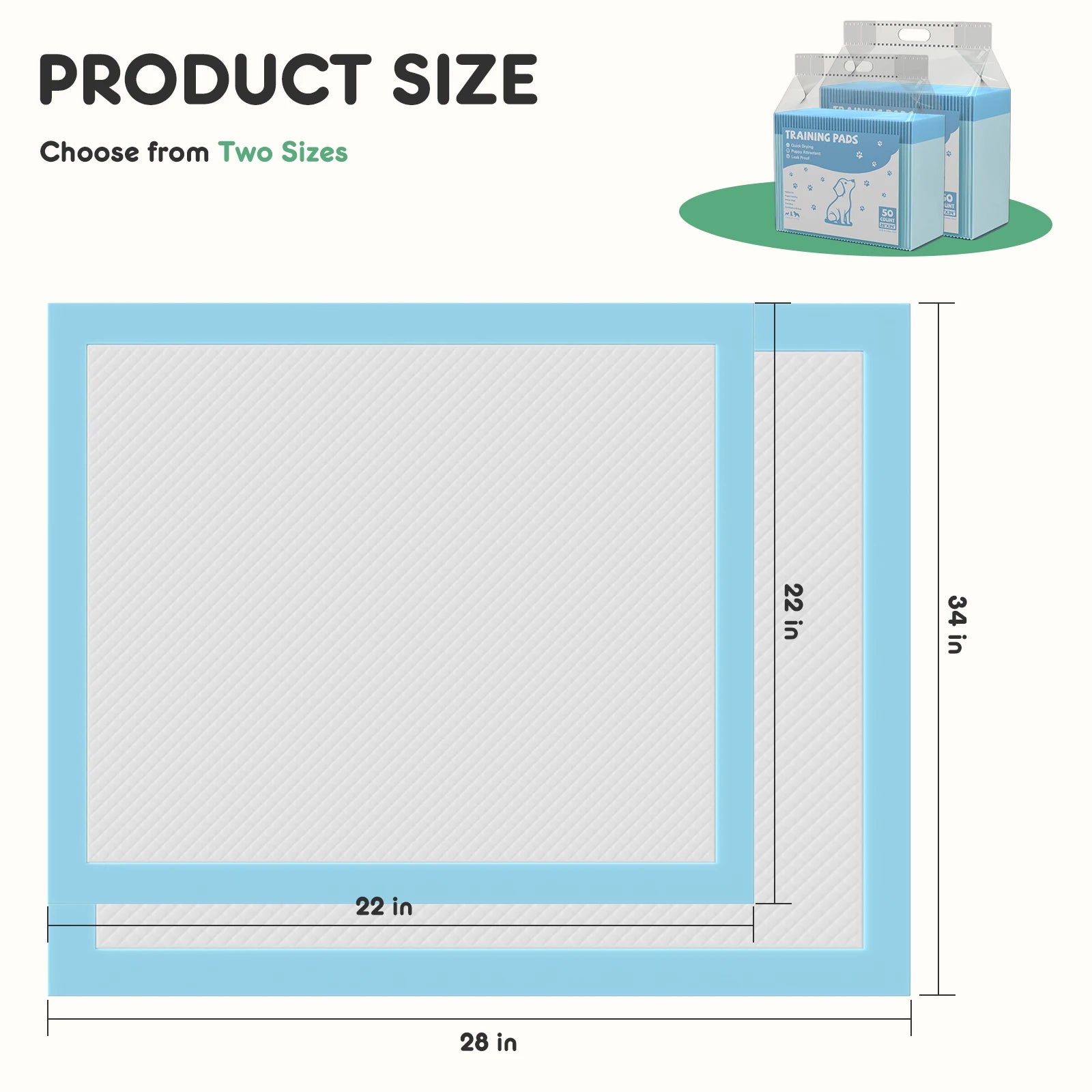 150 Count Super Absorbent Dog Pee Pads 22x22 Leakproof Training Pads