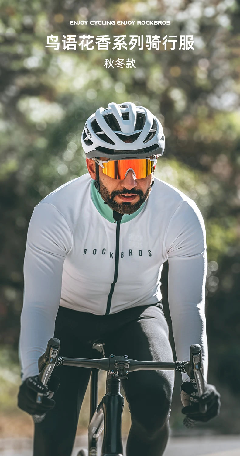 Men’s Windproof Thermal Cycling Jersey for Cold Weather Riding