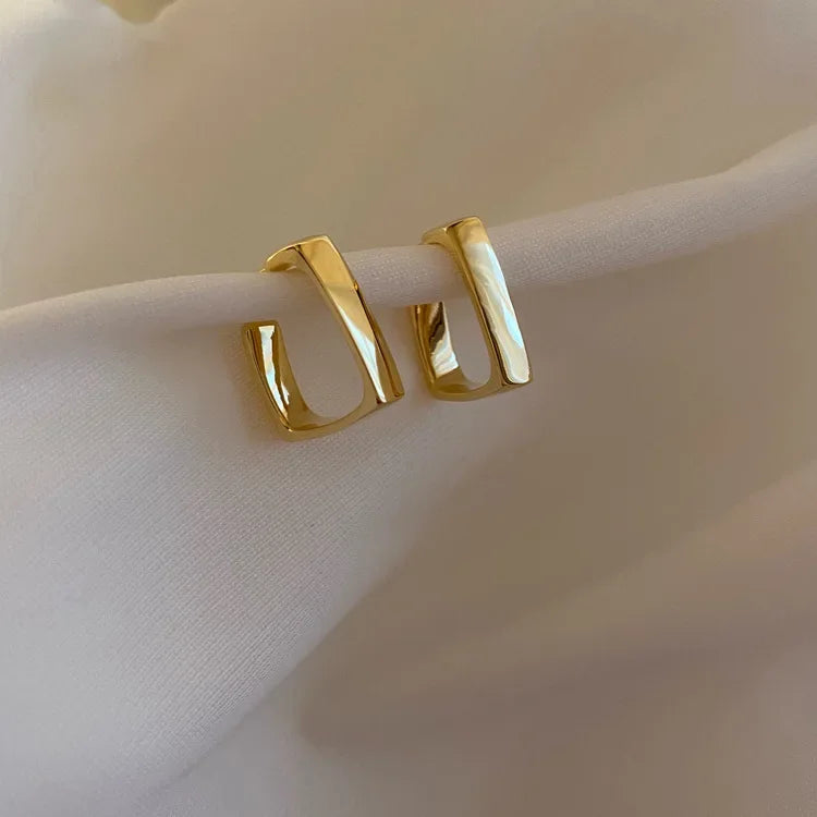 Retro Geometric Hoop Earrings for Women