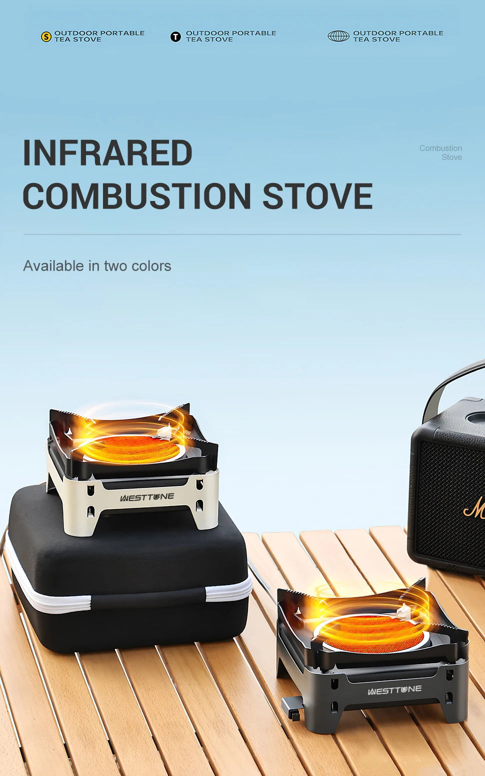 Portable Infrared Gas Stove with Electronic Ignition for Camping