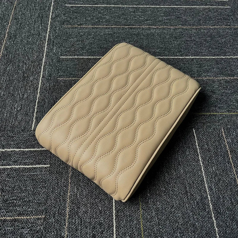SEAMEATL Thicken Car Armrest Box Cushion 3D Memory Foam Center Console Protector Cover Breathable PU Leather Elbow Support Pad