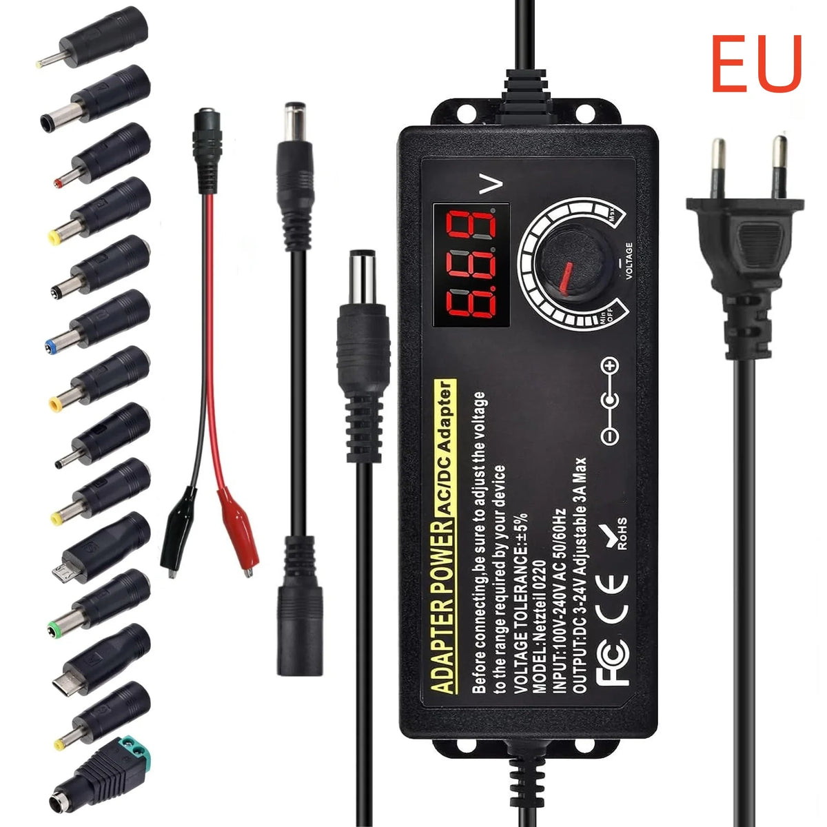 Adjustable DC Power Adapter - 3-24 V