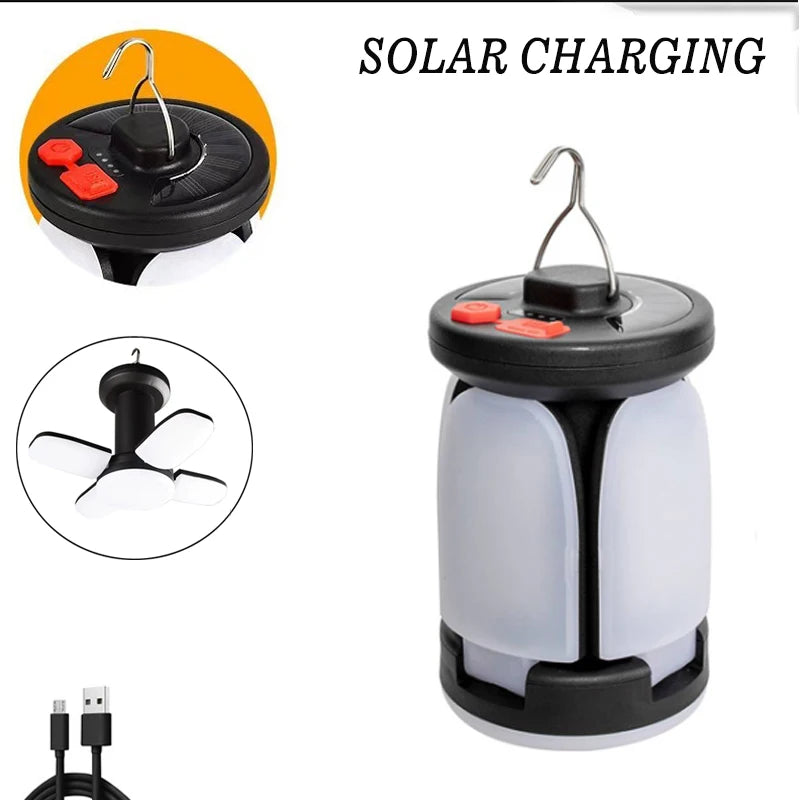 Rechargeable Camping Lantern with Folding LED Panels