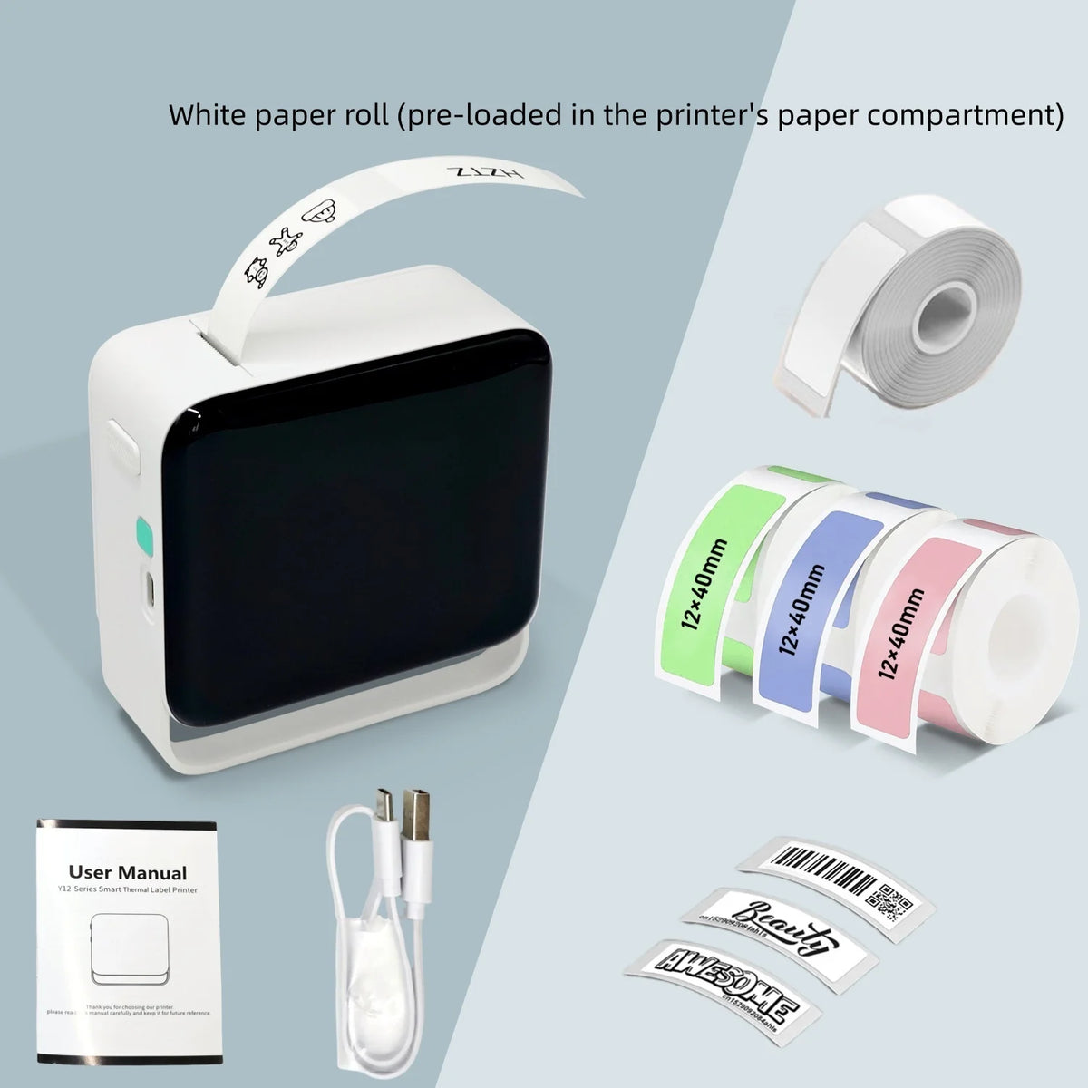 Thermal Label Printer Similar Labeling Machine Wireless Bluetooth Label Maker With Label Sticker