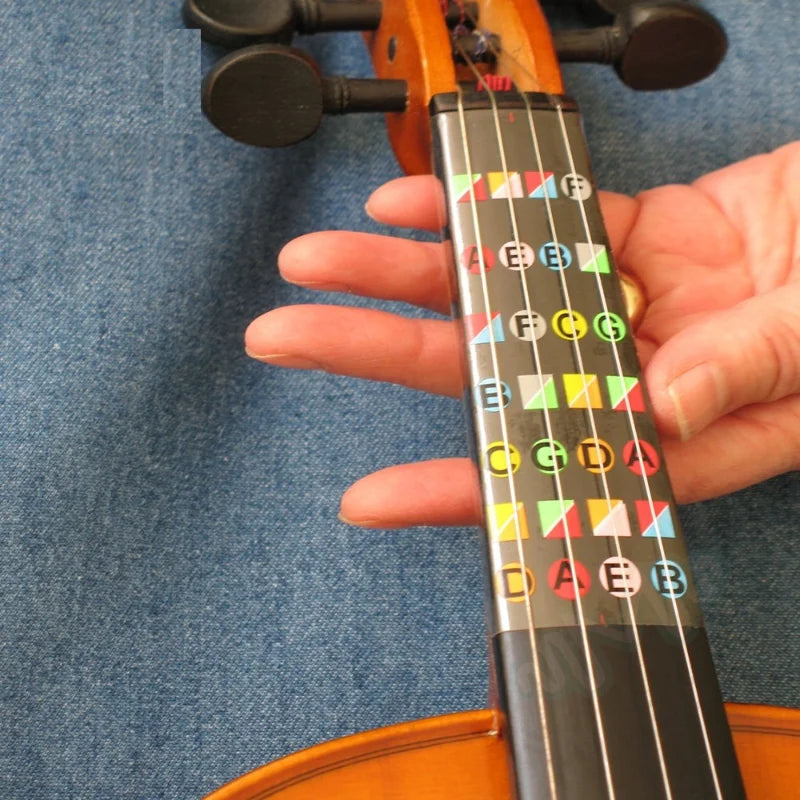 Color-Coded Fingerboard Note Guide for 4/4 Violin