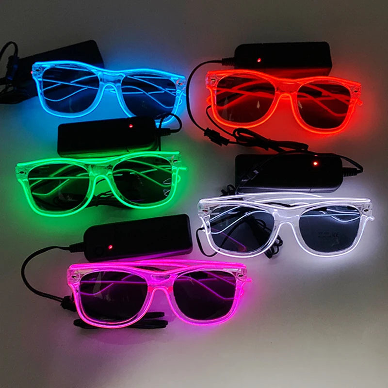 1PC Light Up LED Glasses Glow Sunglasses EL Wire Neon Glasses Glow in The Dark Party Supplies Neon Party Favors for Kids Adults 