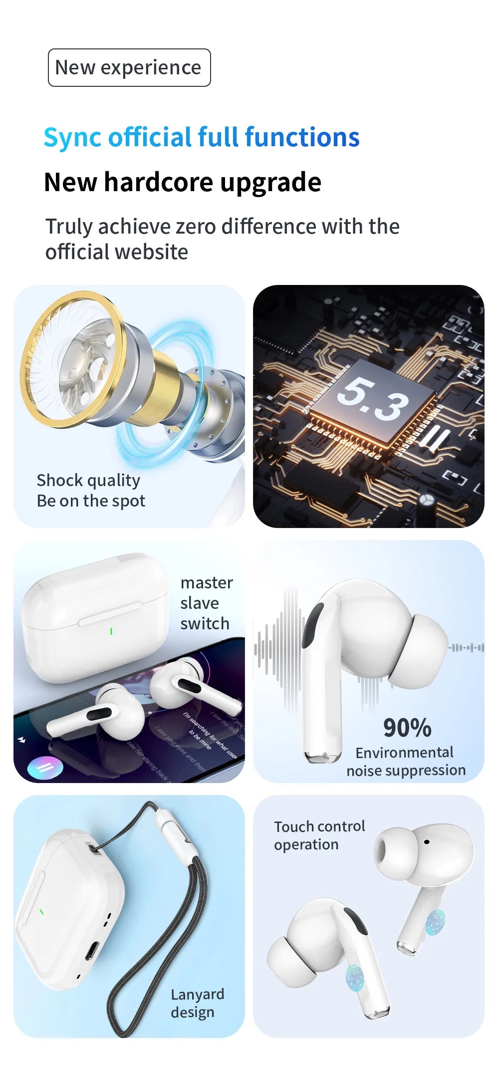 White True Wireless Bluetooth Earbuds