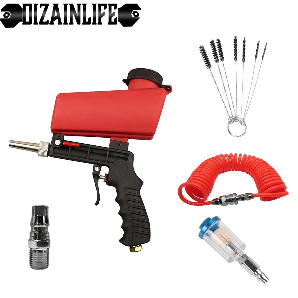 Pneumatic Sandblasting Gun 90psi Sand Blaster Paint Spray Machine Continuous Blasting Handheld Gravity Blasting Gun 