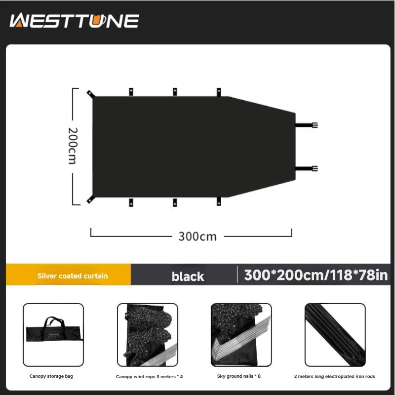Portable Car Awning Tarp for Camping and Outdoor Shade