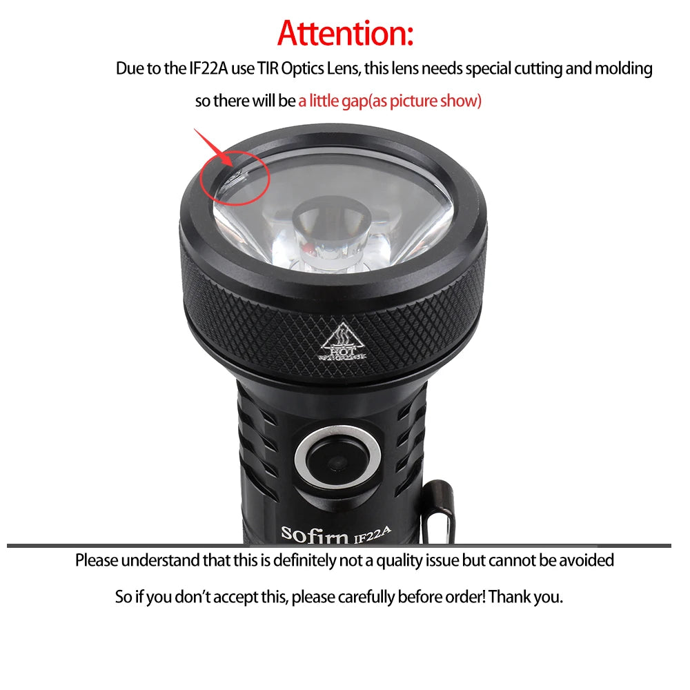 Lampe de poche rechargeable USB-C Sofirn IF22A 2100 lumens à longue portée