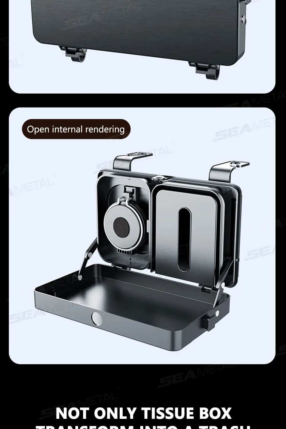 SEAMETAL Foldable Car Seat Tray Table Portable Compact Vehicle Back Seat Table for Kids Stable Backseat Snacks Tray/Drink Holder
