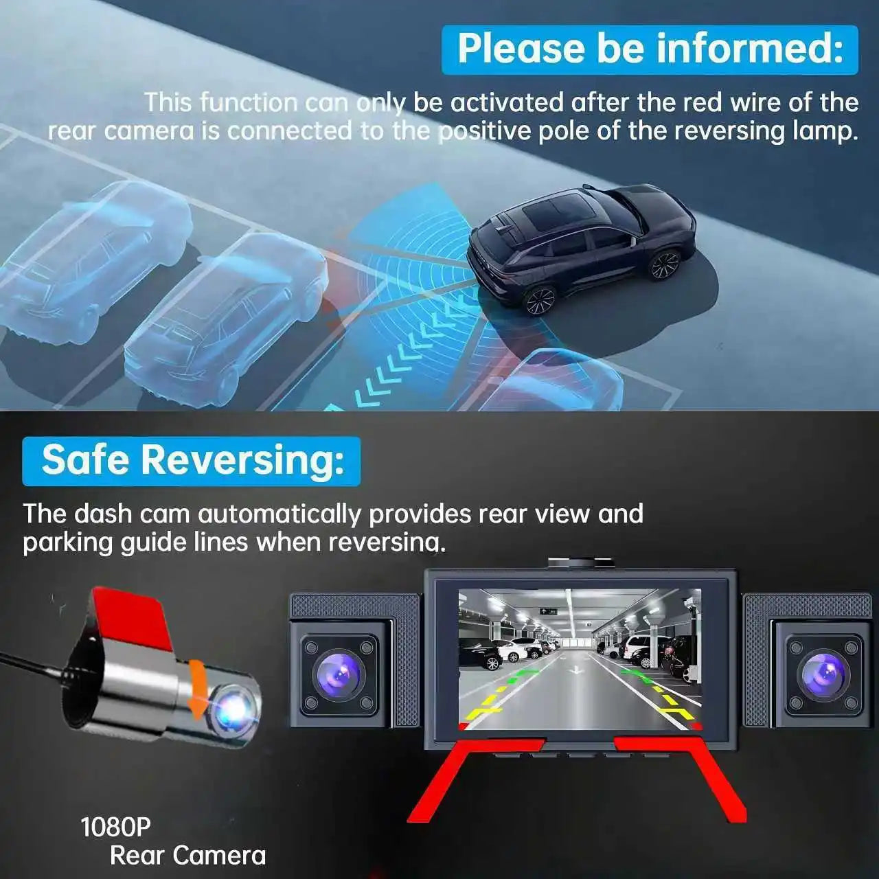 4-Channel 360° Dash Cam with WiFi, GPS and Rear Camera