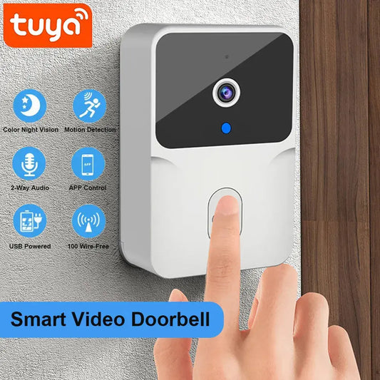 Tuya WiFi Video Doorbell Wireless HD Camera PIR Motion Detection IR Alarm Security Smart Home Door Bell WiFi Intercom for Home Spy-shop.com