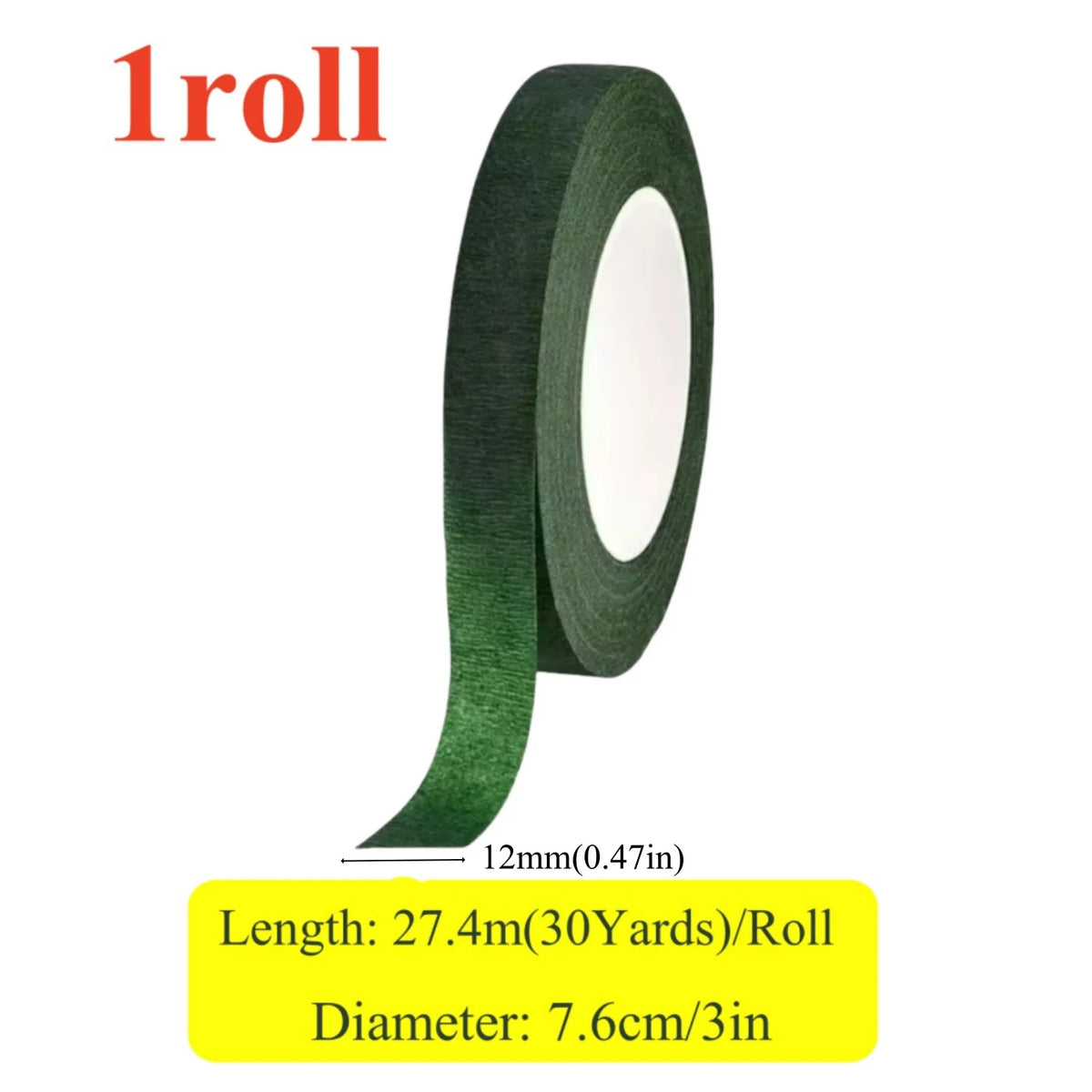 12 mm blomsterstilk indpaknings-tape – rullevalg