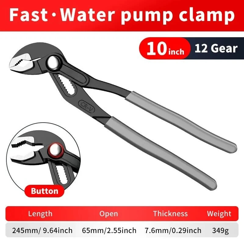 Quick-Adjust Water Pump Pliers - Size Options