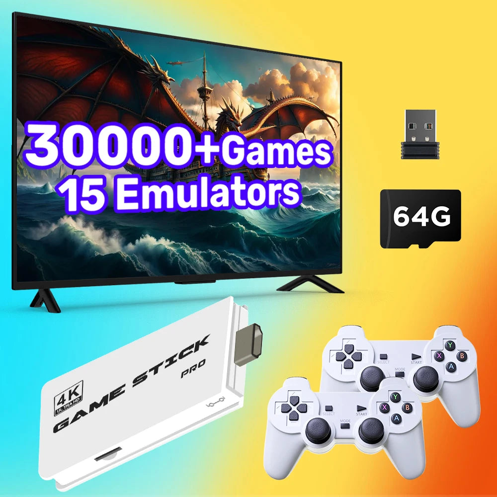 M15 Game Stick Mini TV Handheld Game Console with 64GB and Retro Games