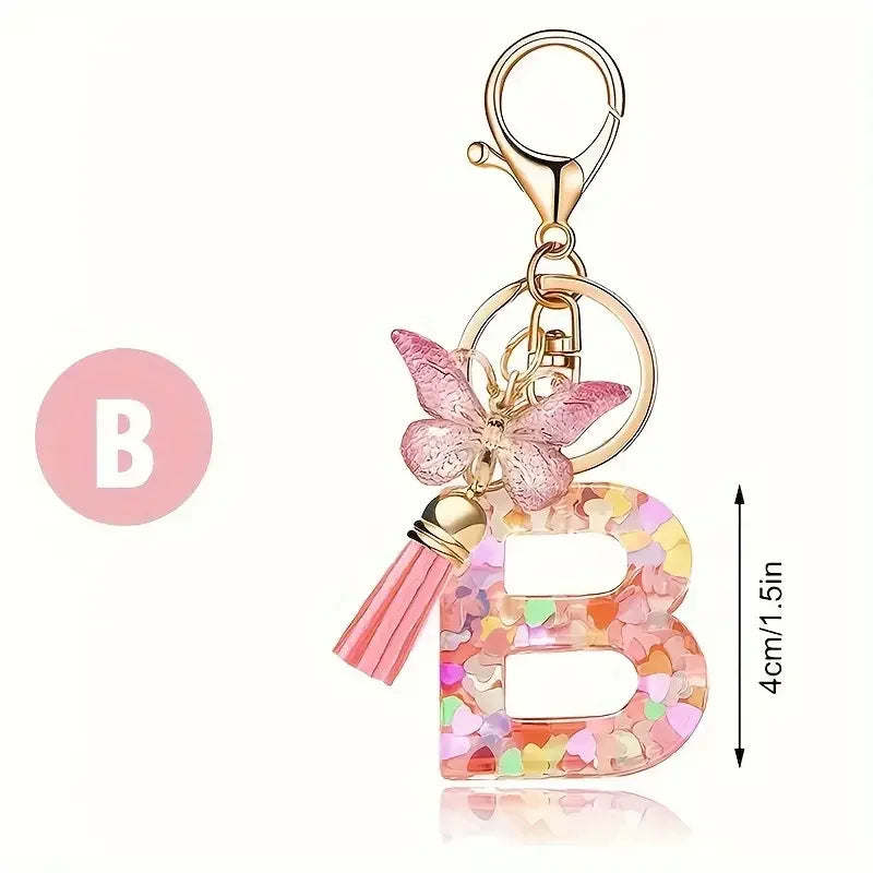 Fashion DIY Κεφαλίδες A-Z Letters keychain Μεταλλικός Φαρέτρα Pendant Key Chain Γυναίκες Κλειδί Αυτοκινήτου Αλυσίδα Απλό Γράμμα Όνομα Κλειδί Δώρο Κοσμήματα