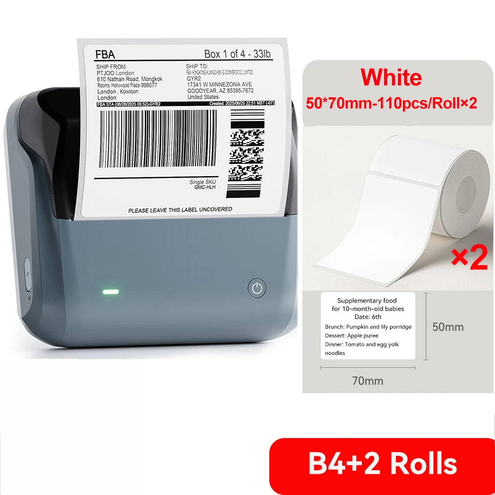 Imprimantă termică wireless pentru etichete Niimbot B4, lățime 20–110 mm