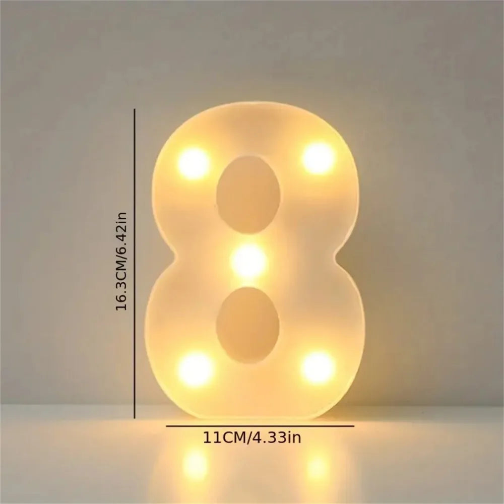 Varmhvit LED-bokstav- eller tallampe