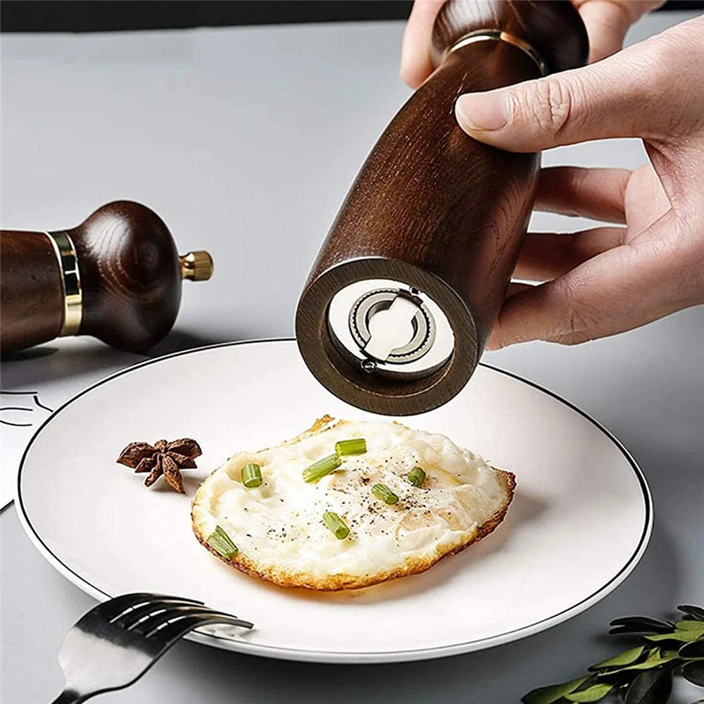 Wooden Salt and Pepper Mill with Adjustable Ceramic Grinder