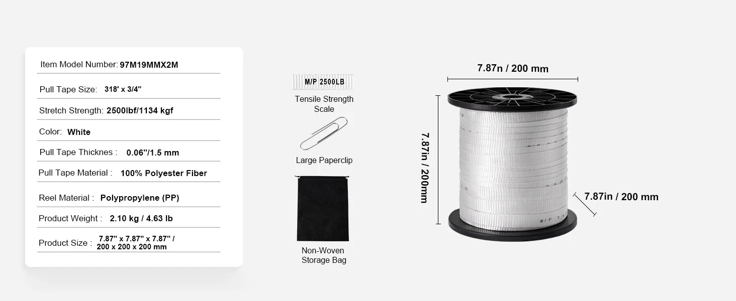 Polyester Pull Tape Flat Rope for Cable Pulling and Conduit Work