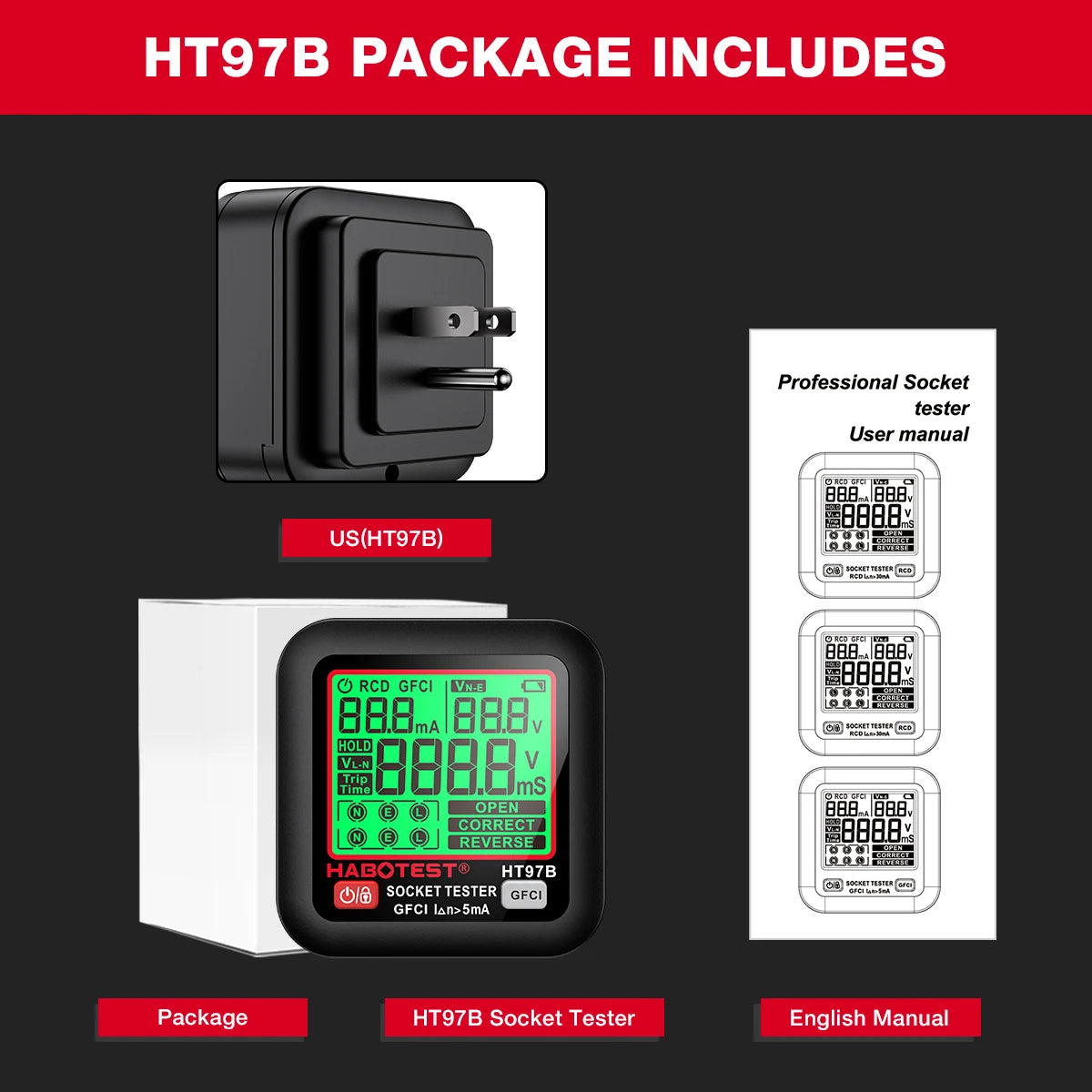 HT97-Series Digital Socket Tester