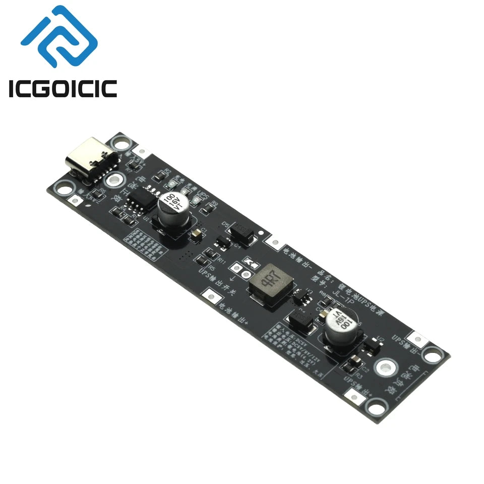 USB-C 18650 Boost UPS Module, Selectable 5 V, 9 V or 12 V
