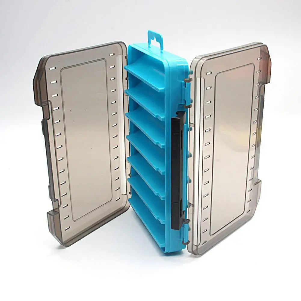 Double-Sided Fishing Tackle Box for Hooks, Lures and Baits