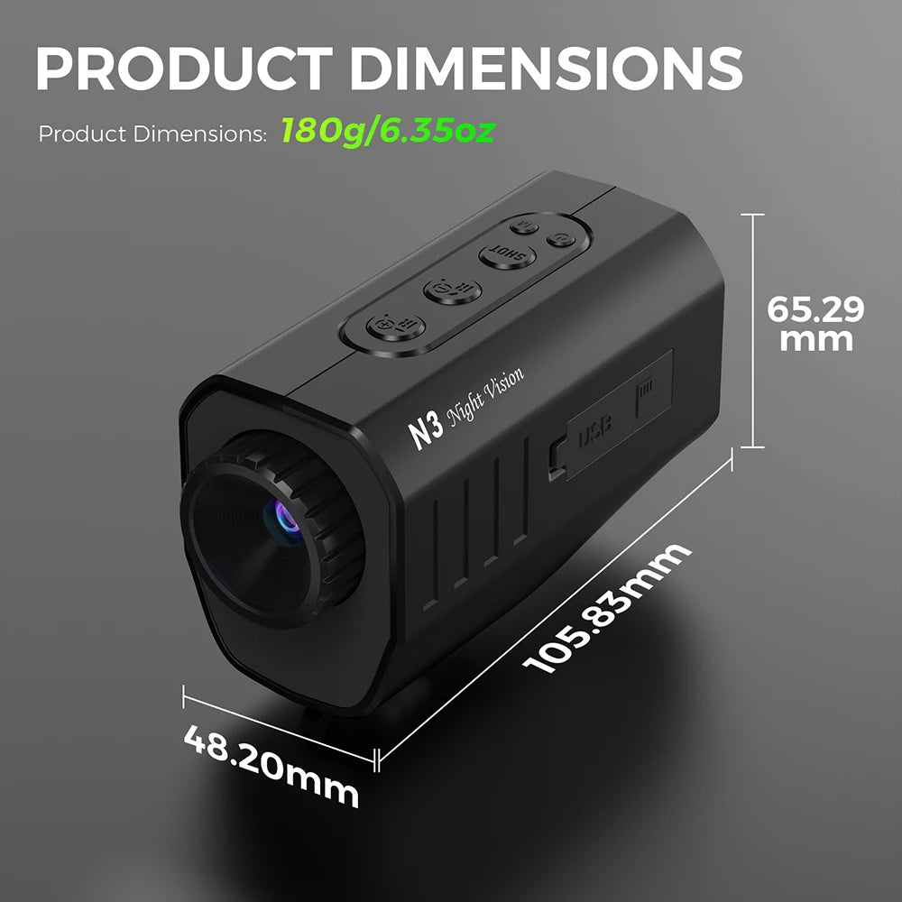 GTGUARD N3 Night Vision Monocular with 4K-Style HD Recording
