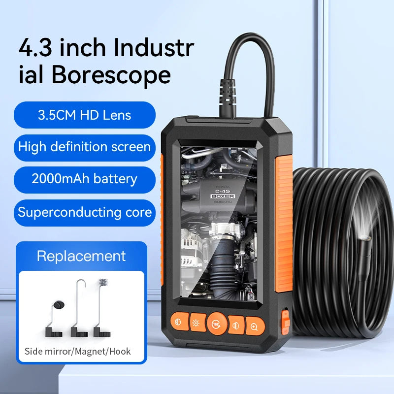 1080P Industrial Endoscope Camera with 4.3" IPS Screen