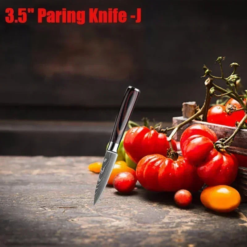 Professional Damascus Kitchen Knives Japanese Santoku Cleaver Slicing Knife Stainless Steel Boning Knife Butcher Cleaver Knife 