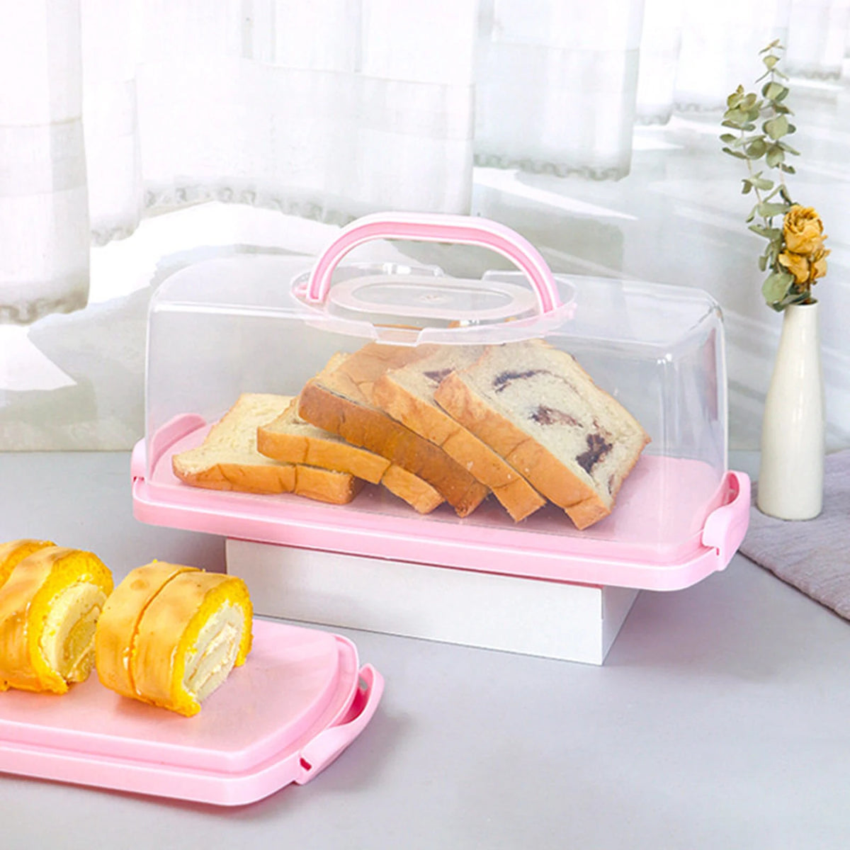 Loaf and Cake Carrier with Clear Lid