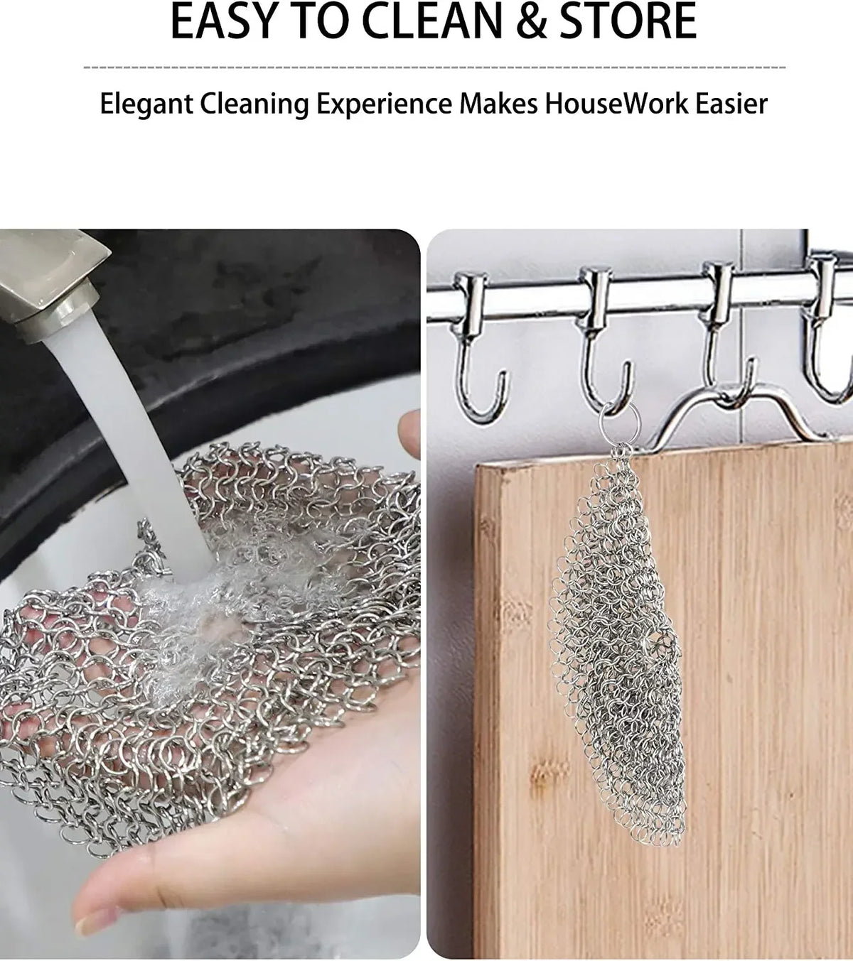 Stainless Steel Chainmail Pan Scrubber