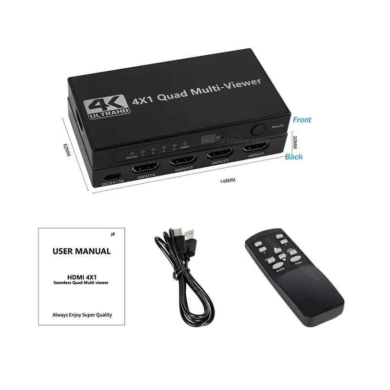 عارض HDMI متعدد بأربعة مداخل - خرج 1080p60