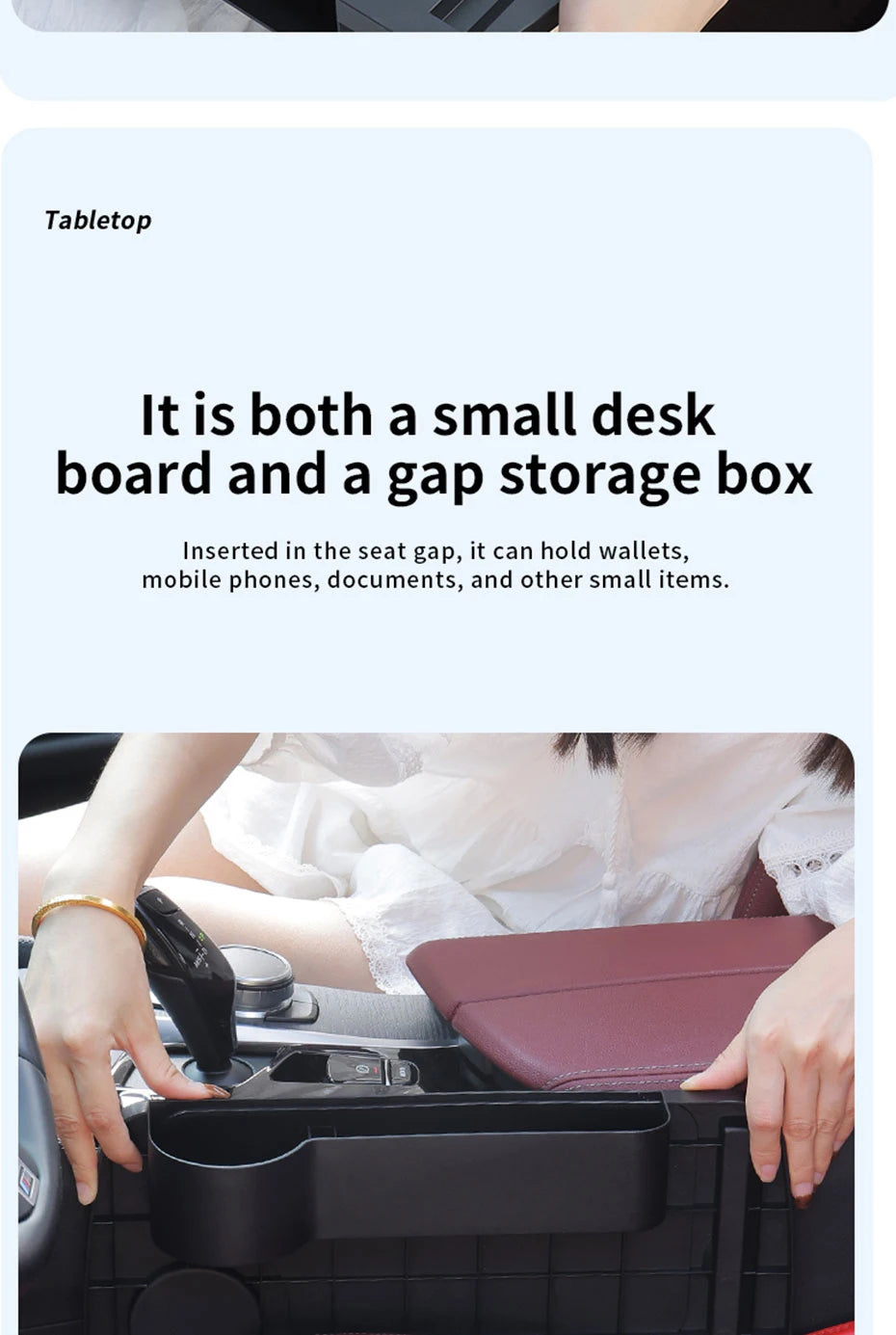 SEAMETAL Car Steering Wheel Food Tray Multifunctional Large Temporary Desktop for Car Interior Universal Laptop/Tablet Holder