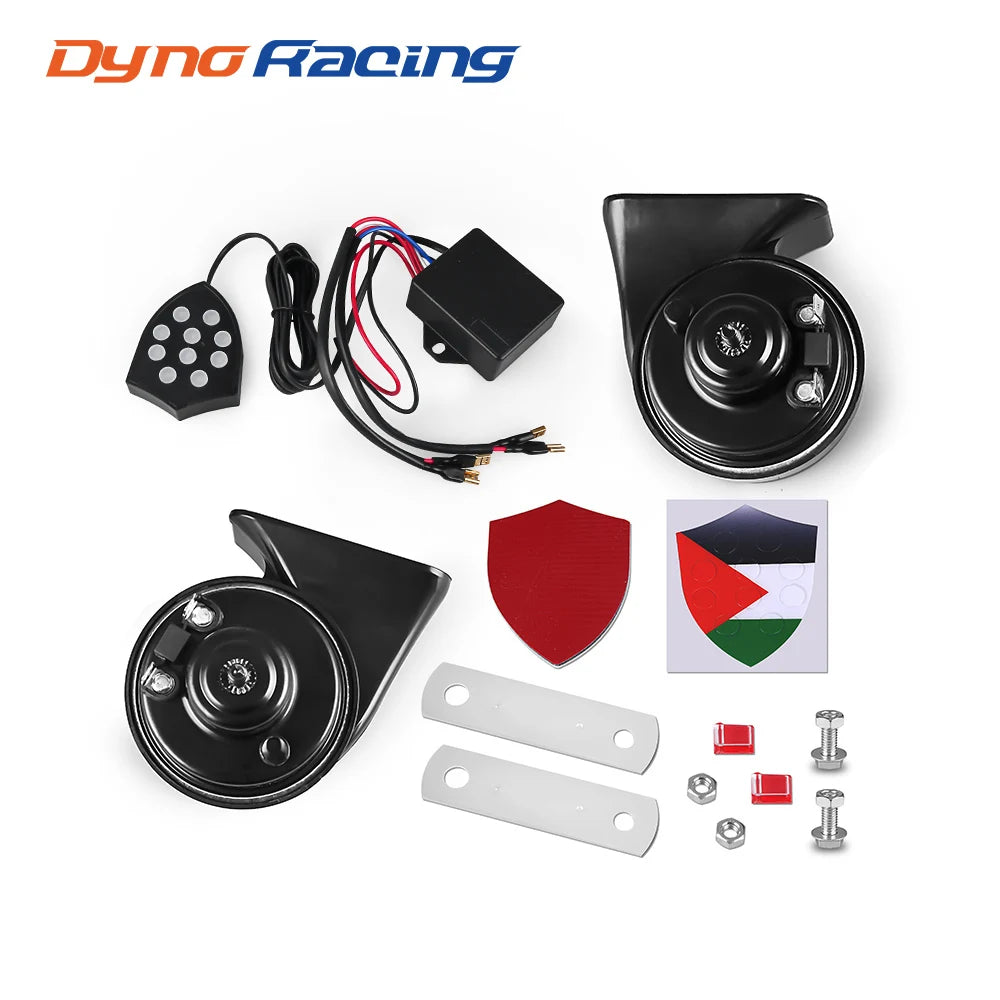 12V Electronic Car Horn with 10 Sounds and Controller