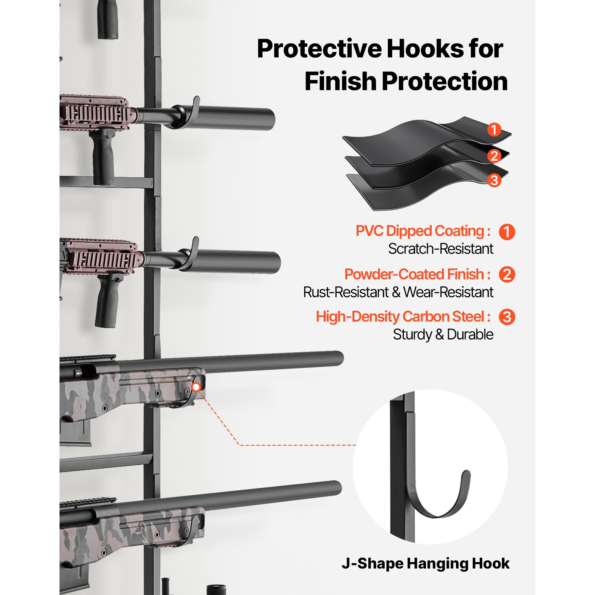Supporto per fucili Gun Rack da terra, da interno, porta fucili a ripiani con spazio di stoccaggio per espositore a parete, supporto per garage