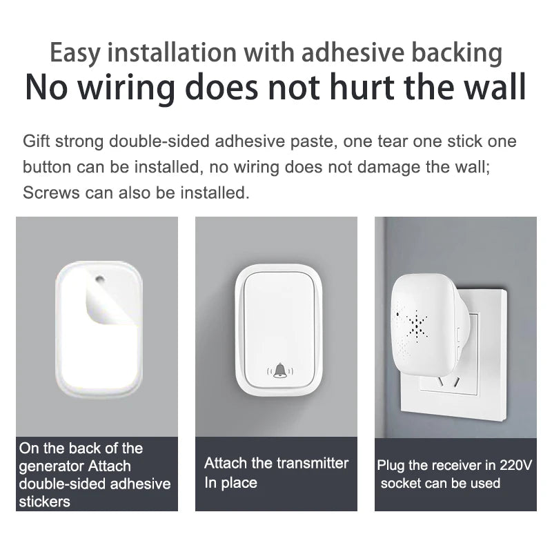 Self-Powered Wireless Doorbell with Chime Options