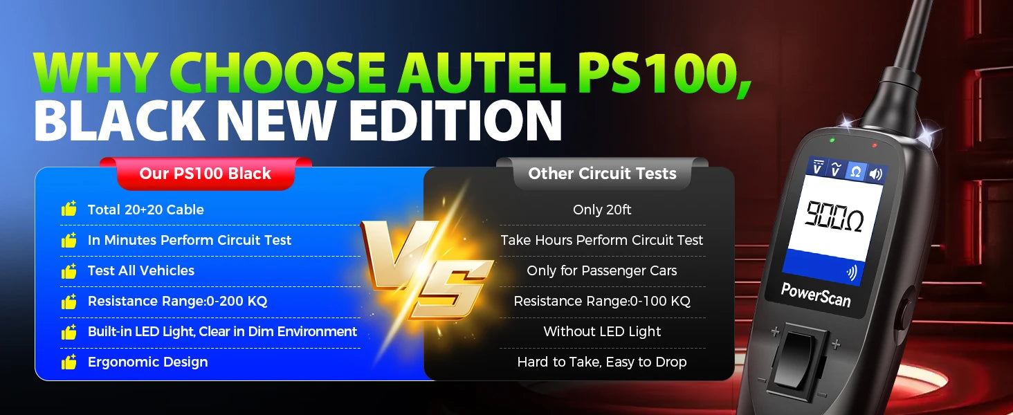 Autel PowerScan PS100 Automotive Circuit Tester and AVOmeter