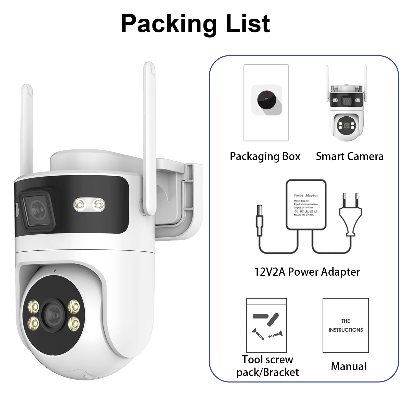 4K 8MP Dual Lens PTZ Outdoor WiFi Security Camera with AI Tracking