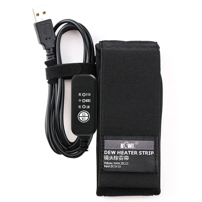 Cinta calefactora para lente de cámara USB