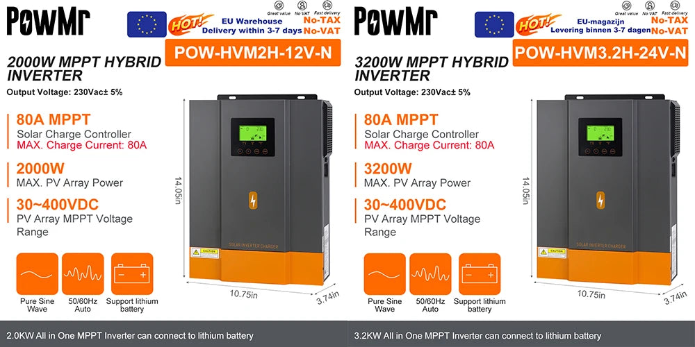 Inverter Solare Ibrido PowMr con Controller MPPT