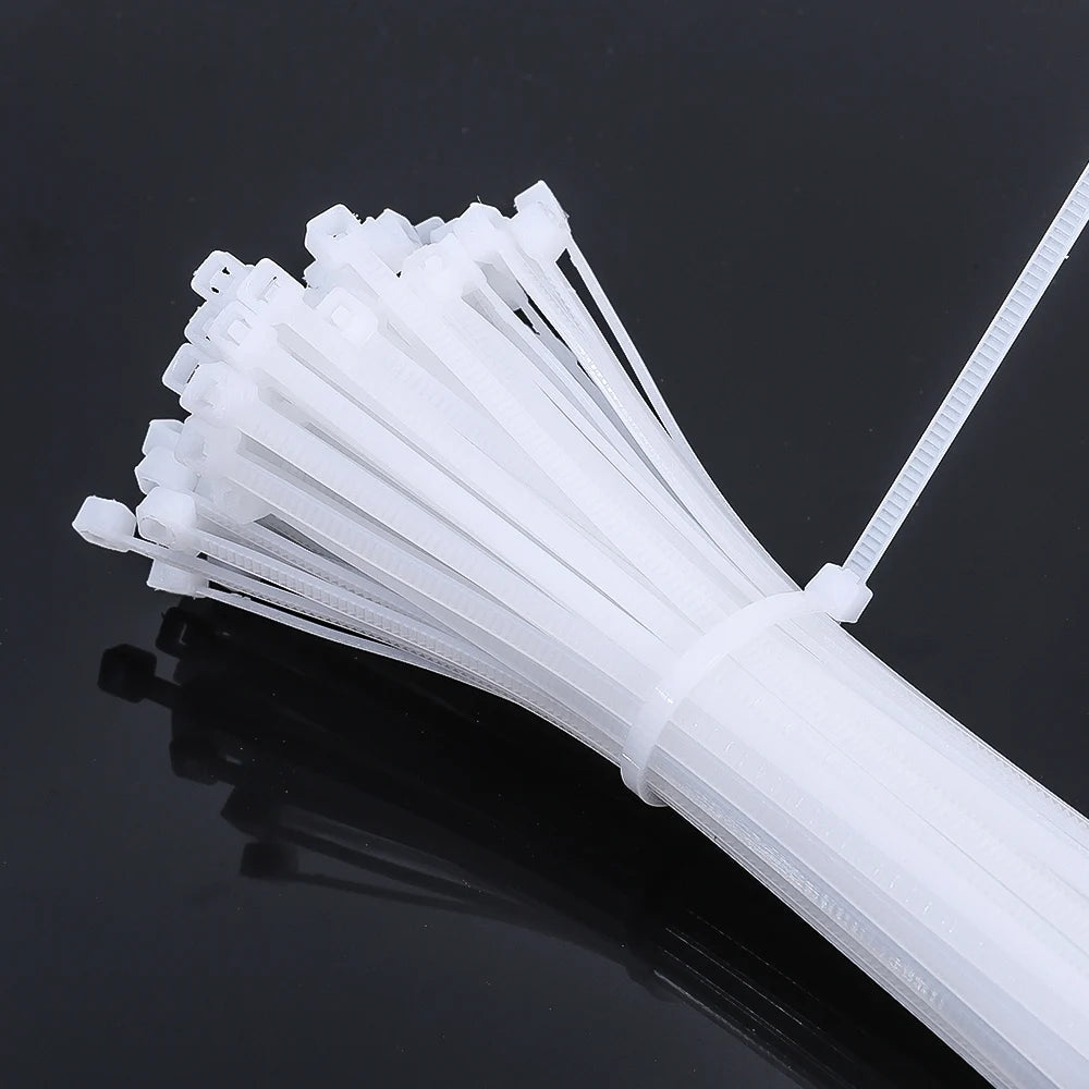 200/100Pcs Nylon Cable Ties Adjustable Self-locking Cord Ties Straps Fastening Loop Reusable Plastic Wire Ties For Home Office 