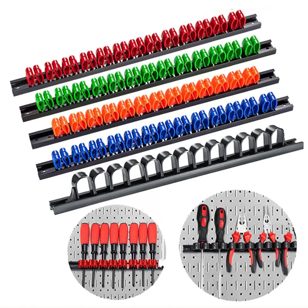 Wall-Mount Screwdriver and Wrench Organizer Rail